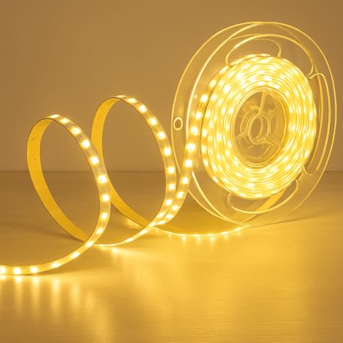 JAIPUR ACE 12V LED Strip Light – 5M Warm White (3000K), 240 LEDs/M, SMD 2835, High CRI, Flexible Indoor Lighting for Kitchen, TV, Mirror & Festive...