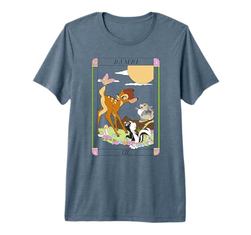 T-shirt Bambi Disney pour femme motif floral et cartes à jouer style rétro