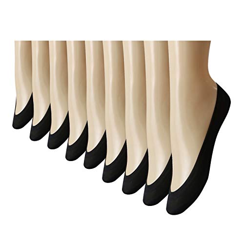 Caudblor Women's No Show Liner Socks-No Show Ultra Low Socks Women for Flats High Heels,9 Pack