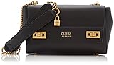 KATEY F Guess, KATEY FLAP SHOULDER BAG Donna, BLACK, Taglia Unica