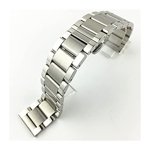 Bracelet en acier inoxydable maillons solides réglables pour montre femme 16 18 22 mm
