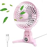 USB Ventilador Silencioso,Dezhuan Mini Ventilador Portatil,Ventilador de Mesa con Regulación de velocidad continua,Ajustable 90 Grados de Rotación Plegable,Bajo Consumo,para Hogar o Viaje,Rosado