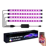 FCPVHOY Interior Car Lights,Car Interior LED Lights,Ambient Lighting car,APP Controlled RGB Light Strip with Music Sync Mode,72 LEDs 16 Million Colors for Cars, Trucks, SUV(12V USB)