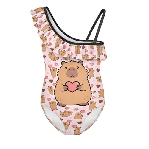 Image of Girls Swimsuit One Piece Ruffle Swimsuit Non-Slip Straps UPF 50+ for Girls Size 3-14 Years