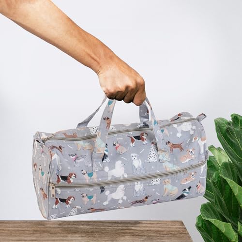 Hobby Gift Exklusive Stricktasche, Graue Hunde