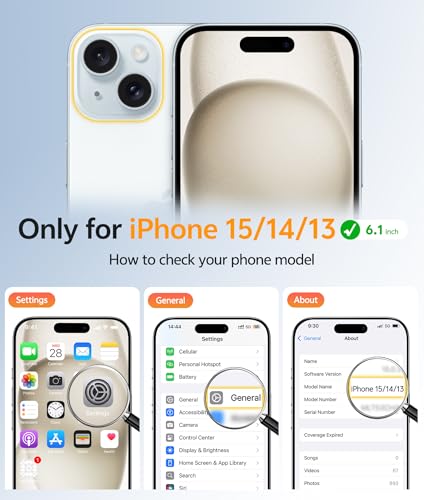 Image of FNTCASE for iPhone 15 Case: for iPhone 14 Case & iPhone 13 Case [Compatible with Magsafe] Translucent Matte Cases with [Screen Protector] Military Grade Shockproof Protective Phone Cover - Off White