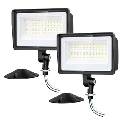 Onforu 65W LED Flood Lights Outdoor with Knuckle Mount, 7800LM Super Bright Garage Security Lights, IP66 Waterproof, 6500K Outside led Lights for Yard, Garage, Garden 2 Pack