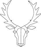 Star Cupid LED-Design-Rentierkopf, Metall, Schwarz, ca. 52 x 57 cm