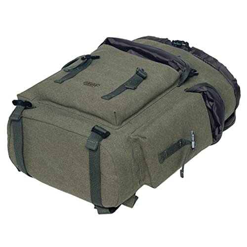 Foto von KAUKKO Canvas Groß Rucksack Damen Herren, Vintage Jagdrucksack Wanderrucksack mit 15 Zoll Laptopfach für Arbeit, Ausflüge, Uni, 23L, Armeegrün-K1018