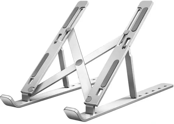 Adjustable Aluminum Ergonomic Foldable Portable Tabletop Laptop/Desktop Riser Stand Holder Compatible for MacBook, HP, Dell, Lenovo & All Other...