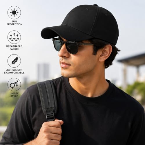 Image of Branded Cap for Men Women Unisex Boy's Girl's Topi Adjustable Strap Free Size Cotton Summer Sports Cricket Gym Dance Free Size