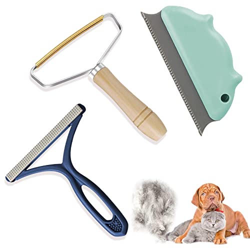 Image of Pet Hair Remover 3 Pack, Eradicate Cleaning Pro Pet Hair Remover, Portable Reusable Pet Cat Dog Hair Remover for Couch, Fast Lint Remover Tool Protect Furniture Carpet Foot Mats