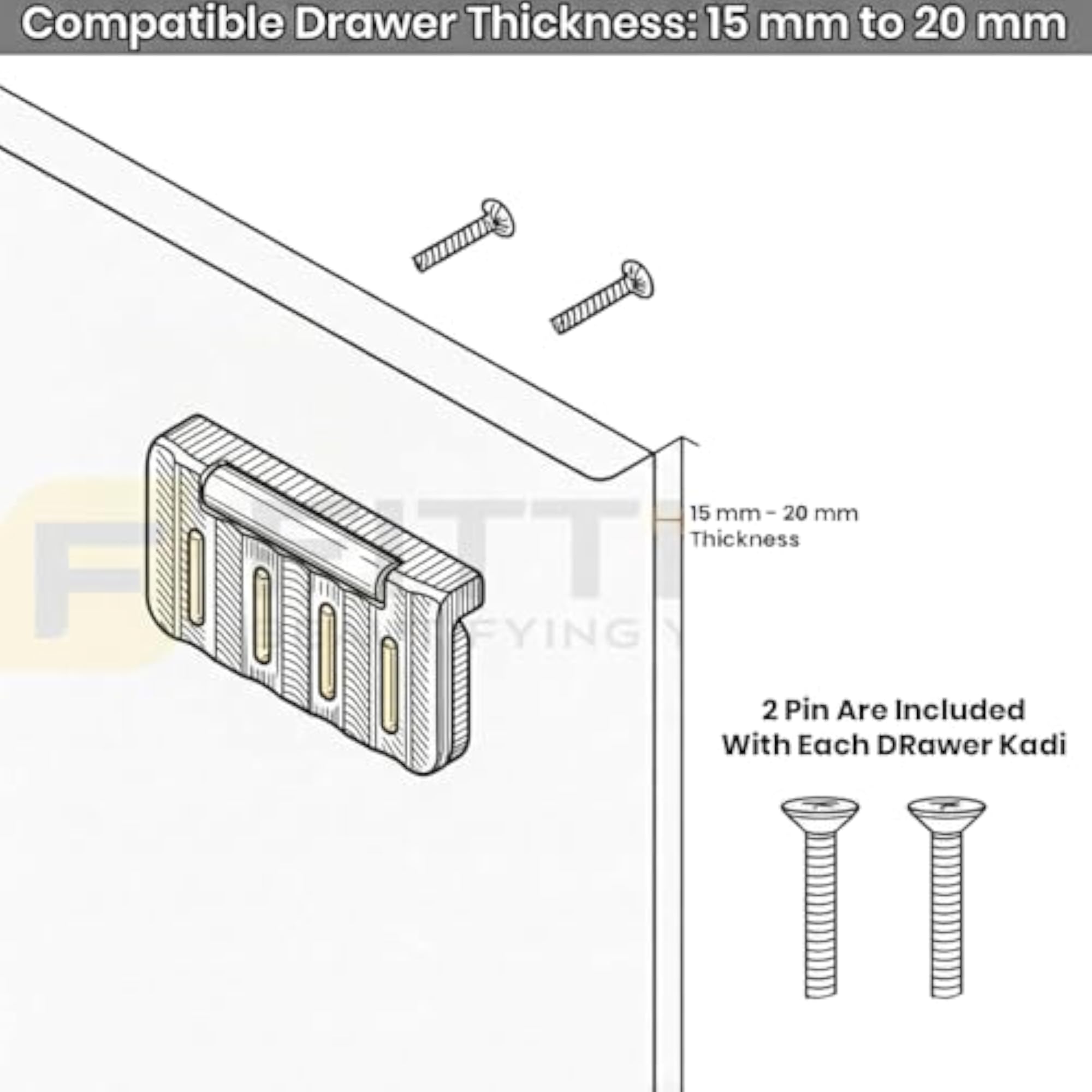 Rectangle Plate Drawer Kadi Cabinet Handle Pull