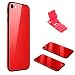Produktbild SXUUXB Hülle für iPhone 6sPlus, [3 in 1] Farbiges Glas + Hartplastik Rückendeckel + Haltbarer Silikon Schutzhülle für Apple iPhone 6Plus/6sPlus 5.5 Zoll - Rot + 1 x Freie Halterung (Farbe Zufällig)
