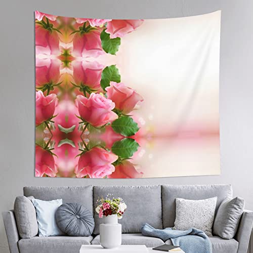 Tapisserie murale imprimée roses au fini textile raffiné pour salon et salle à manger