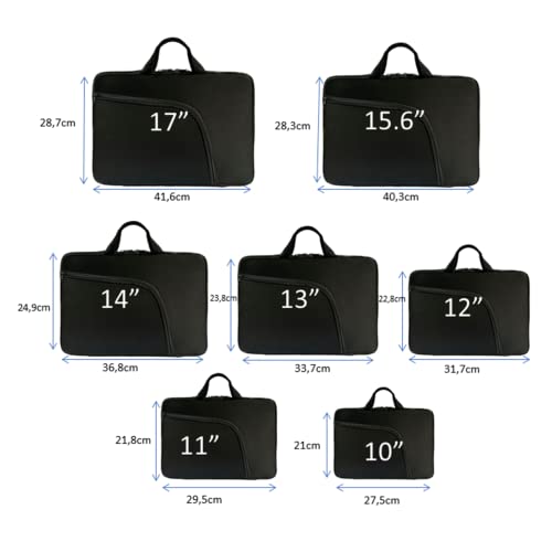 Capa Case Bolsa Notebook Com Bolso Slim Prática Reforçada Ziper Duplo - Preto 17 polegadas