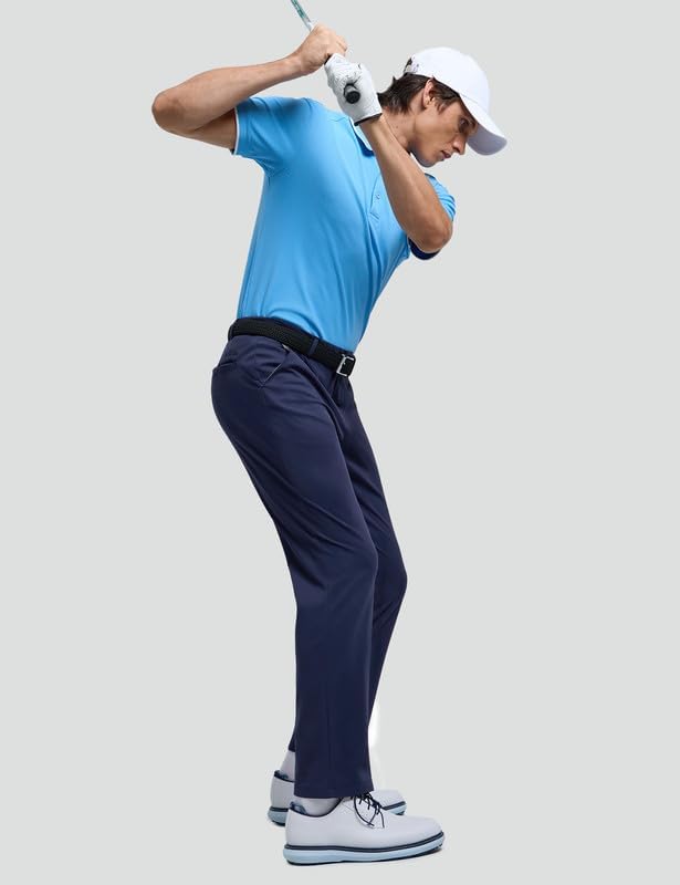 Men's Golf Pants, Dress-Look Knit Stretch | Double-Knit Stretch Fabric, Dress-Pant Look, 30/32/34 Inseams, Gripper Waistband, Secure 5-Pocket Storage