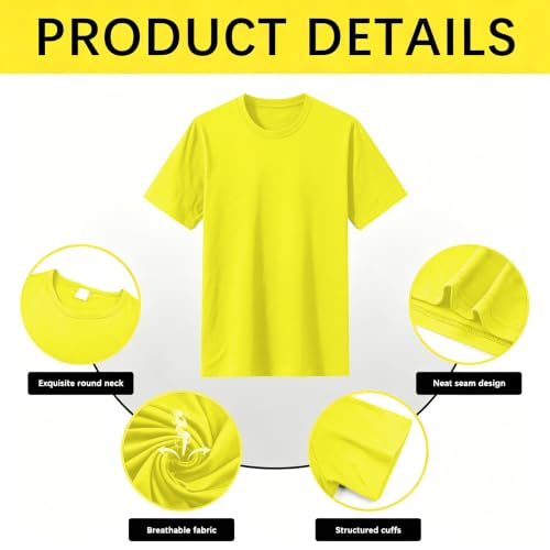 Image of ORJ 2 Pack Men t Shirts Crew Neck Short Sleeve Men's Undershirt Plain Polyester tee Bulk Stretch Soft Tees
