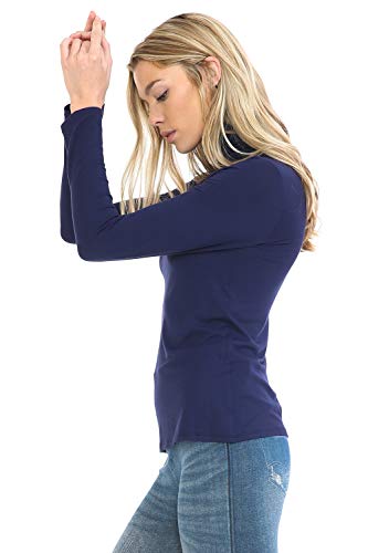 Image of Women's Lightweight Long Sleeve Turtleneck Top Pullover Sweater (S-3XL)