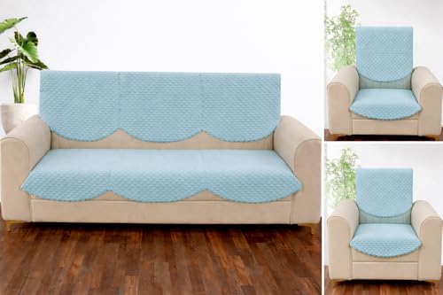 Image of Velvet Quality Raising Quilt Patterns Sofa Covers Set (Firoji, 5 Seater)