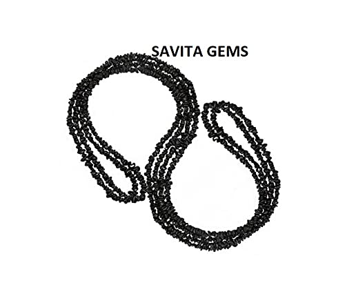 Collier en spinelle noire gemme naturelle et dolomite véritable