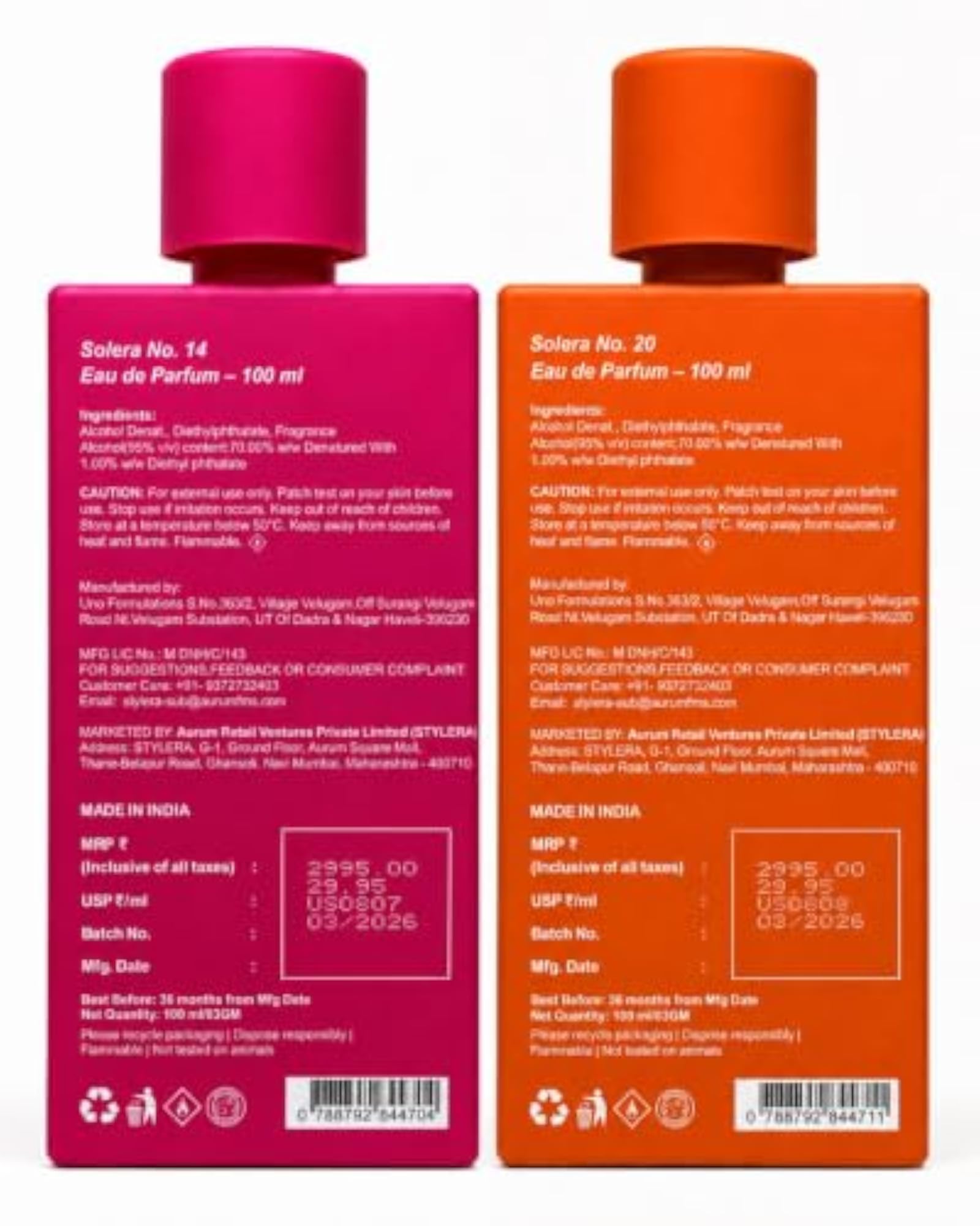 No.14 & No.20 Eau De Parfum Combo Pack, 2 x 100ml