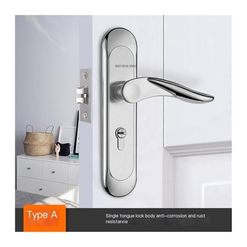 Serrure de porte intérieure à languette en acier inoxydable - 3