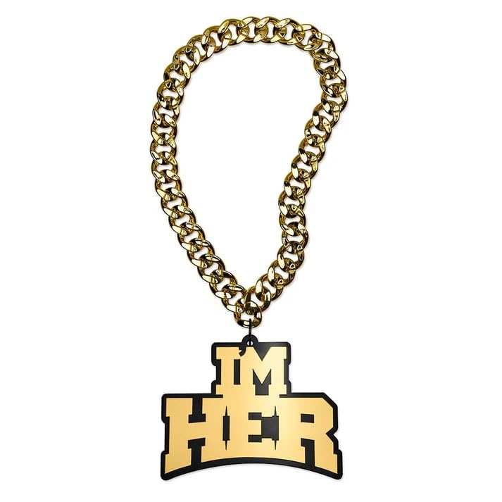 TrophySmack 'I'm Her' Turnover Chain - Chrome Gold & Black Acrylic