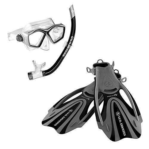 U.S. Divers Easily Adjustable Snorkeling Combo for Adults, One Size Fits MostU.S. Divers ProFlex Fx Adult Medium (7-10) Snorkel & Diving Water Fins, Black