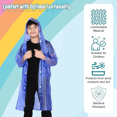 Image of HACER Ferrari Raincoat for 13 to 14 Years Old Kids Waterproof Full Length Hood & Pockets Boys and Girls Rainwear Carry Bag Included- (Random Color, Size- 42, 1 Pc)