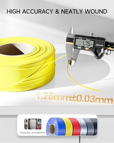 Image of Creality PETG Filament Refill 1.75mm 3D Printer Filament, 1kg (2.2lb) Refilament for Bambu Lab Reusable Spool, Dimensional Accuracy ±0.03mm, Yellow