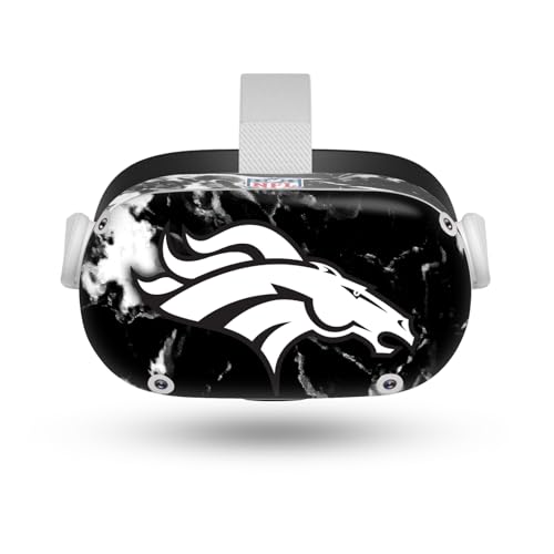 Skin NFL Denver Broncos Meta Quest 2 Autocollant Vinyle Casque Réalité Virtuelle Protection Marbre