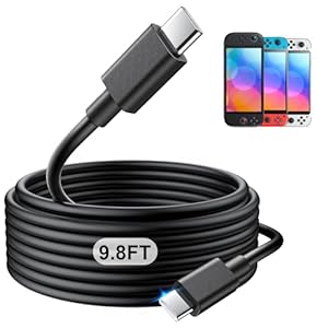 9.8FT Extra Long for Nintendo Switch 2 Charger Cable, 60W USB-C Fast Charging – Original Replacement Cord for Switch 2 Adapter/ Switch Console & All Type-C Devices, Durable Cable for Home/ Car/ Travel