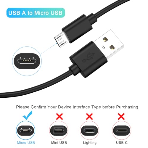 Micro USB Charger Cable for PS4 Controller, Xbox One X S, Kindle Paperwhite, Amazon Fire Tablet, Roku Streaming Stick Express Premiere+, Fire TV Stick, AST Charger & 480Mbps Data Sync Power Cord
