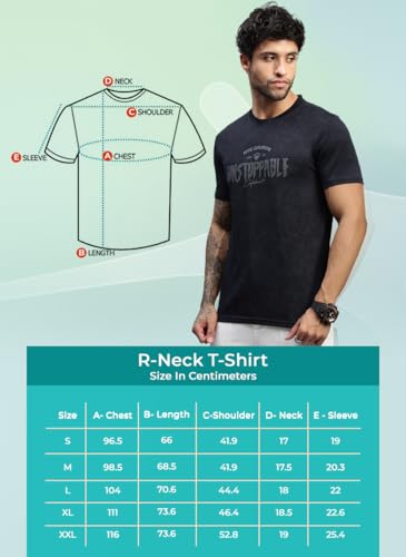 Image of Lux Nitro Men's Cloud Burst Printed Half Sleeve T-Shirt | Cotton Blend Round Neck Tee | Regular Fit Casual Wear
