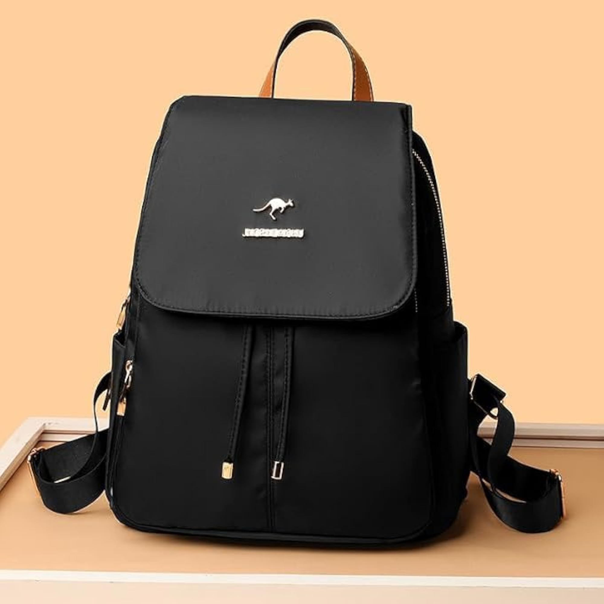 Stylish Women's Flap Backpack with Drawstring Closure
