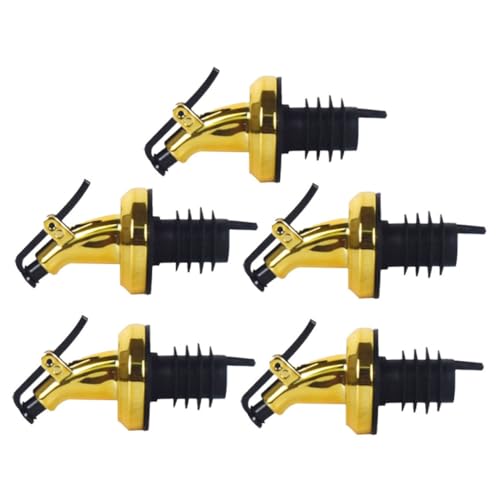 GRIRIW 5Pcs Reusable Olive Oil Spout Pourer with Leak Cap Practical Wine Dispenser for for Parties and Everyday Use