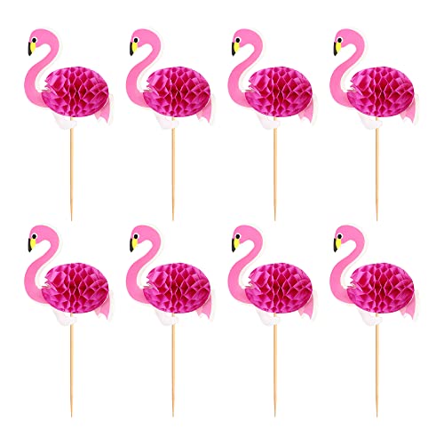 Ercadio 24 Pack 3D Flamingo Cupcake Toppers Hawaiian Luau 3D Flamingo Cupcake Toppers 3D Tropical Flamingo Cupcake Picks For Summer Hawaii Luau Tropical Aloha Theme Baby Shower Birthday Wedding Party Cake Decorations Supplies #TOP6