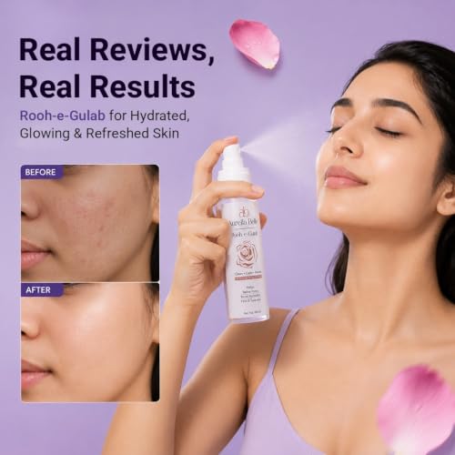 Image of Aurella Belle Rooh-e-Gulab Face Mist (100 ml) - Lightweight Hydrating Rose Water, Non-Sticky Daily Toner for Refreshing & Prepping Skin