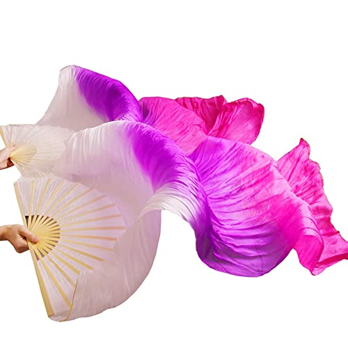 Abanico de danza del vientre con seda larga degradada de 250cm personalizable