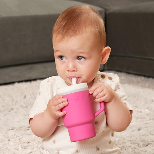 Image of Infantino My 1st Tumbler Limited Edition Adorable Miniature Tumbler with Leak-Resistant Straw and Toddler-Friendly Handle, Encourages Hydration, Easy to Clean, (266 ml), Bubble Gum