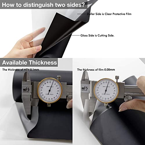 Htvront Black Heat Transfer Vinyl Roll - 12" X 25Ft Black Iron On Vinyl, Clothing Heavy Duty Black Htv Vinyl, Easy To Cut & Weed #TOP4