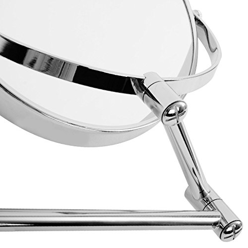 casa pura® Wall Mounted Cosmetic Mirror, 18.5 cm Diameter, 10x Magnification | 3 Magnification Options Available