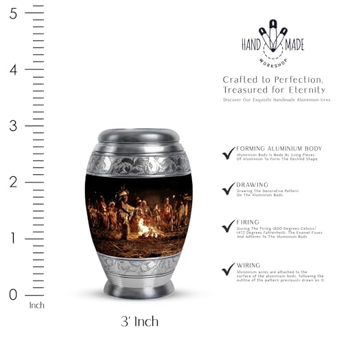 Image of Native American Themed Urns - Ashes Keepsake - Cremation Memorial - Cremation Urns for Burial - Urns for Ashes Adult Female Mom - (3 inch Pack of 1)
