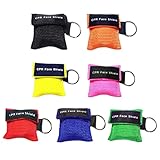 mascarilla rcp tipo llavero Anillo de llavero: los accesorios de primeros auxilios son muy adecuados para colgar en la cadena. También se puede colgar en bolsos, maletines, mochilas y se pueden usar en cualquier momento para emergencias.