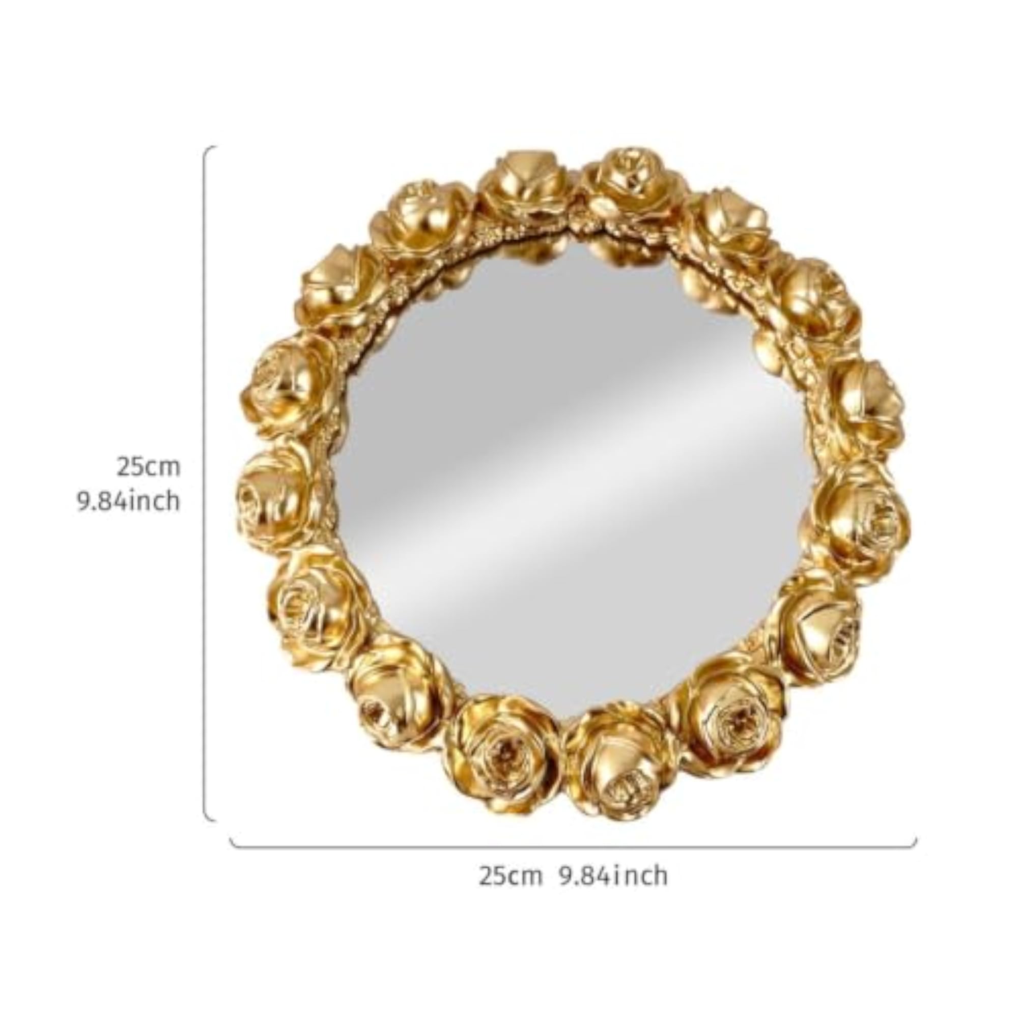 Ornate Mirrored Tray with Rose Border