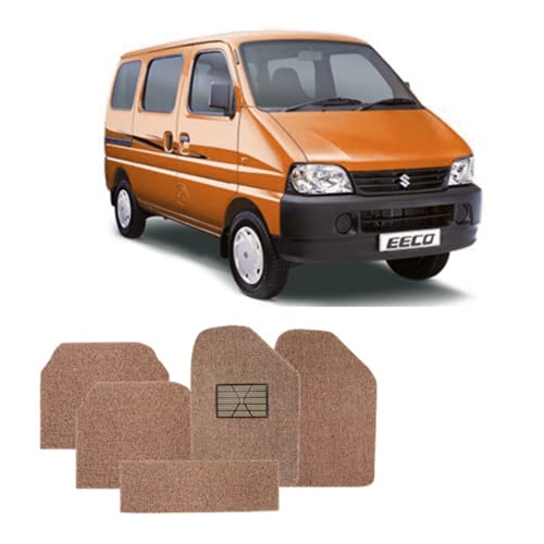 Image of Suzec Anti Skid Curly Car Foot Mats 18mm (Beige Brown) for Maruti Suzuki Eeco