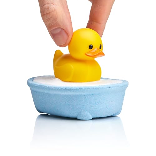 TUBBZ Mini: Splash Bath Fizzer with Surprise Rubber Duck in Blue Bathtub – Fun Fragranced Bath Additive and Gift for Kids and Collectors