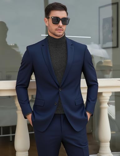 Image of Men's Turtleneck Casual Basic High Neck Long Sleeve T Shirts Half Neck Lightweight Pullover Sweater
