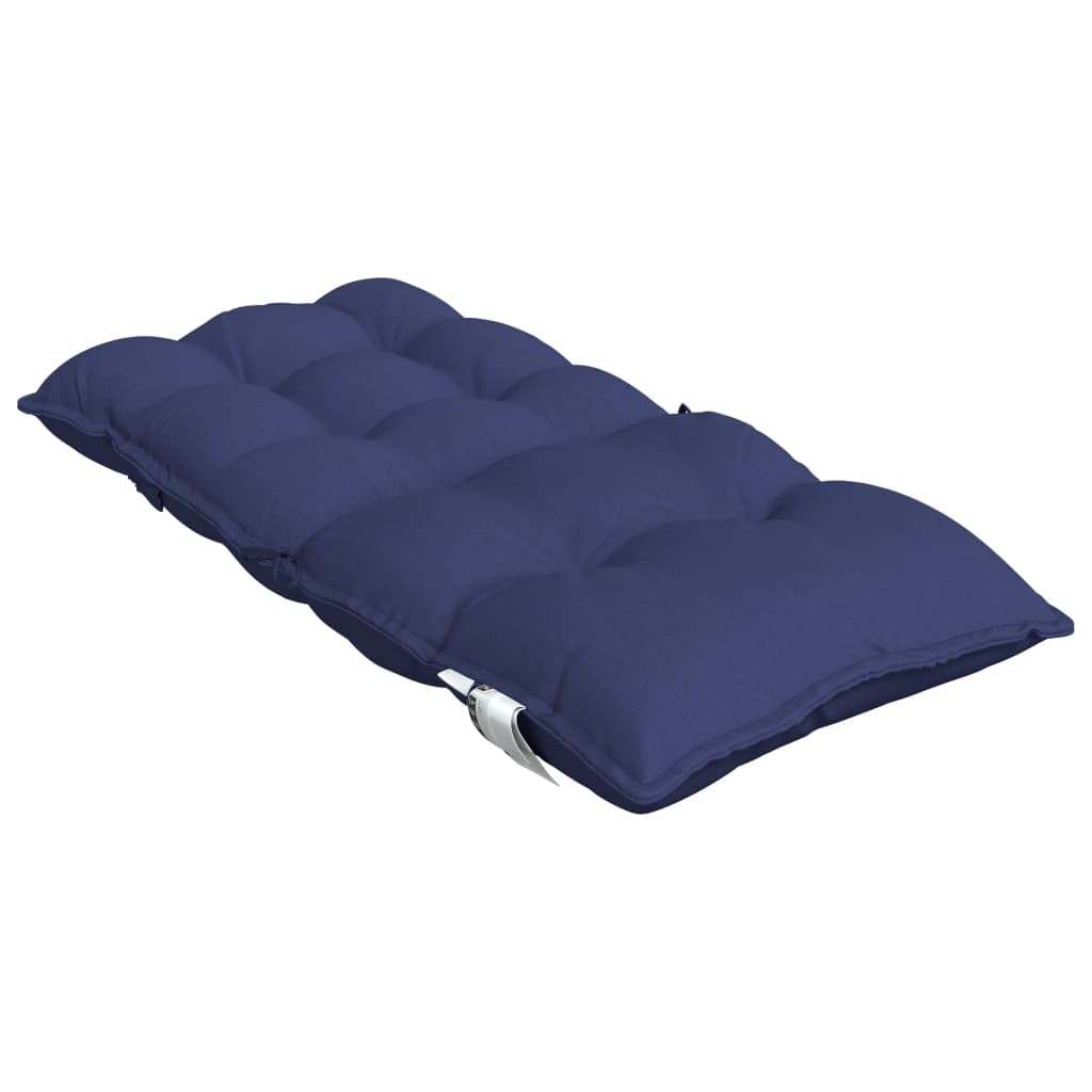 2 cuscini Oxford da 100 x 50 x 7 cm, con nastri antiscivolo, per esterni, giardino, balcone, terrazza, colore blu marino